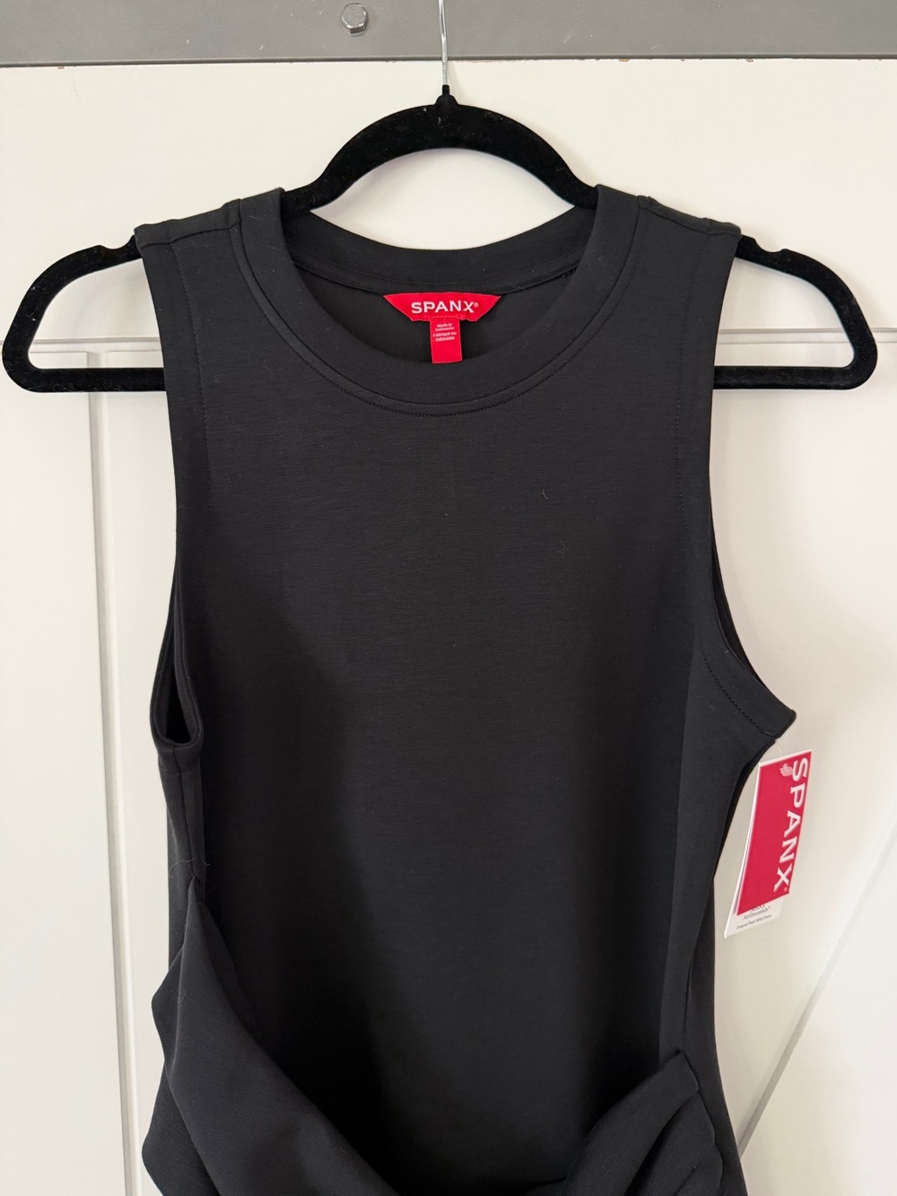 SPANX AirEssentials Draped Tank Black Midi Dress - Picture 8 of 12